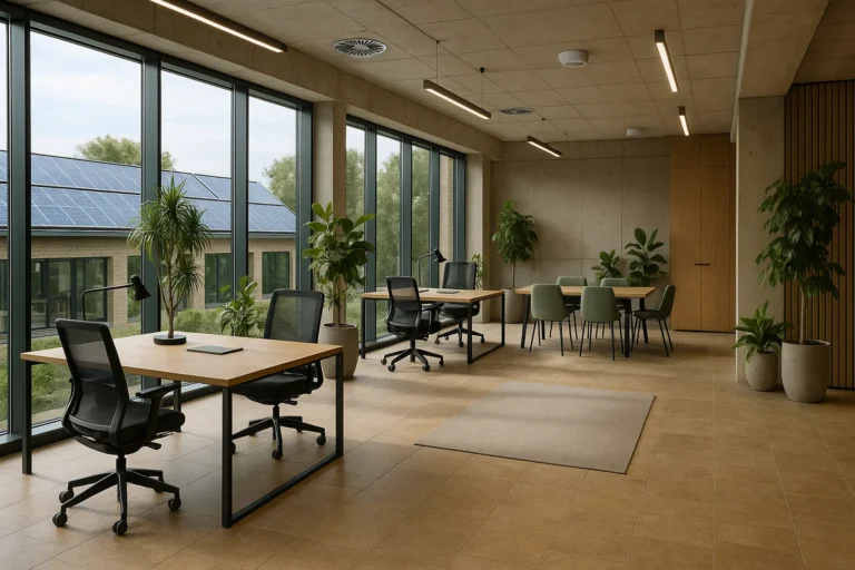 Ontdek hoe energie-efficiënte coworkingruimtes in Nederland duurzaamheid, productiviteit en welzijn combineren. Slimme werkplekken voor moderne bedrijven.